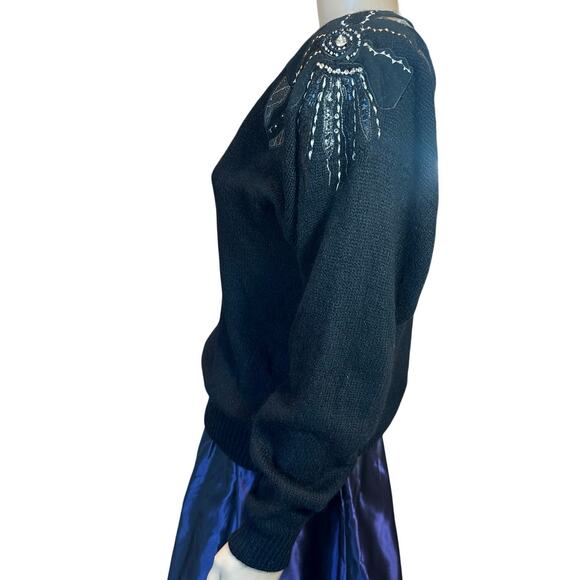 VTG 90's IB Diffusion Women's SZ S Embellished Sweater-Silk Angora Lambs Wool - Picture 9 of 16